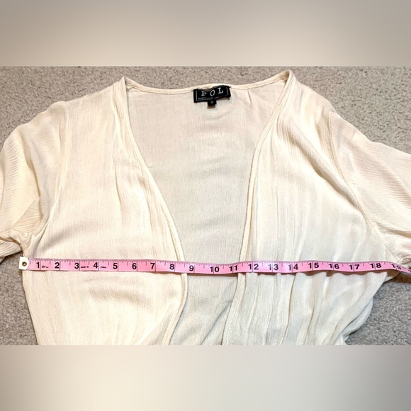 POL Cream Kimono Duster Open Front Lace Detail Women Size Small - Picture 4 of 6